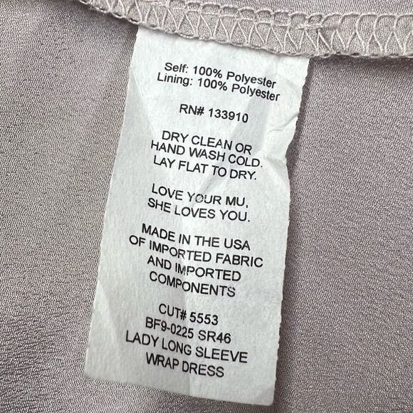 Show Me Your MuMu Lady Long Sleeve Wrap Dress in Show Me The Ring Crisp M - Picture 10 of 16